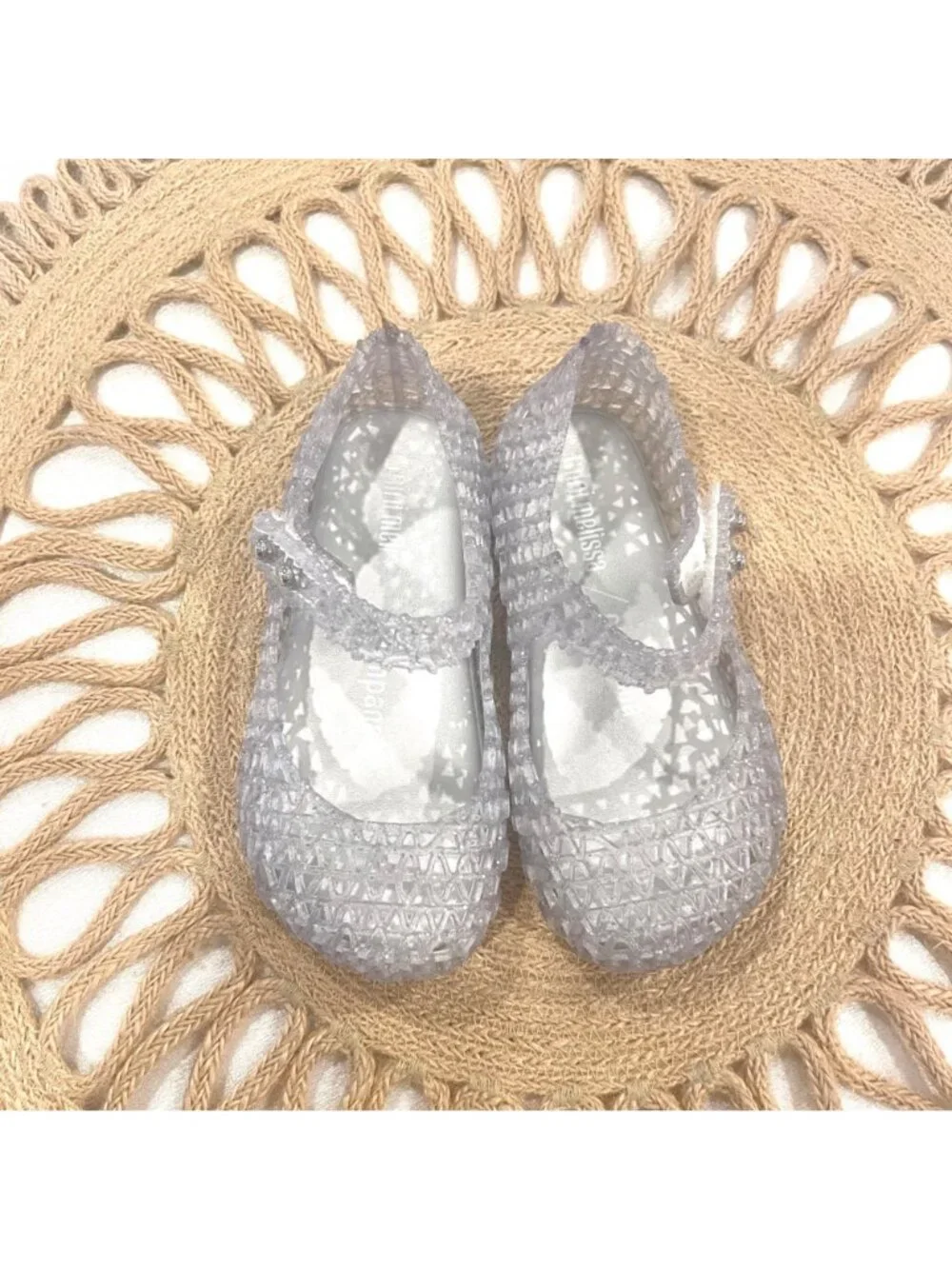 Mini Melissa x Campana Glitter Clear Ballerina Flats Size 7C